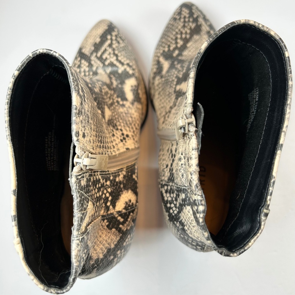 Torrid Womens Black Tan Snake Print Block Heel Ankle Boots Size 8W - Picture 10 of 10